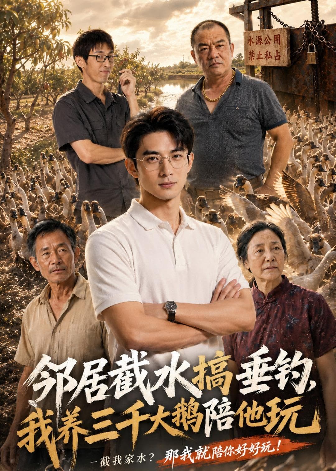 邻居截水搞垂钓，我养三千大鹅陪他玩-剧集封面