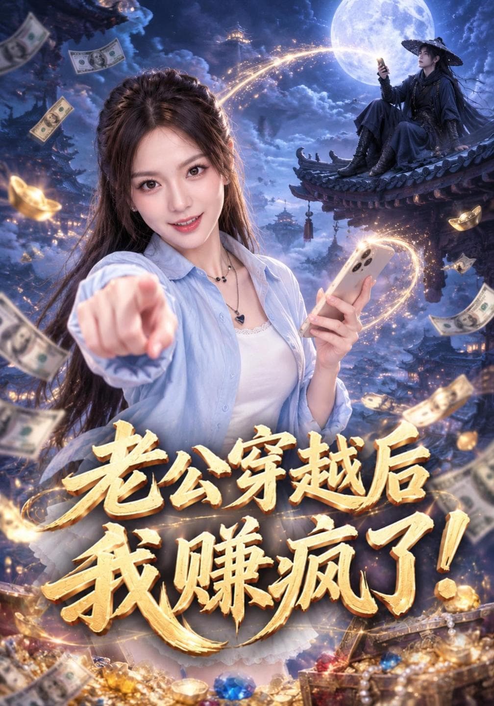 老公穿越后我赚疯了!-短剧封面