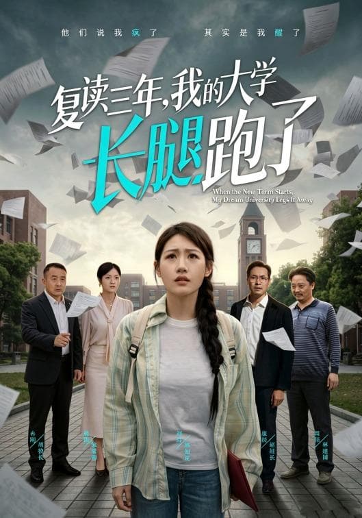 复读三年，我的大学长腿跑了-短剧封面