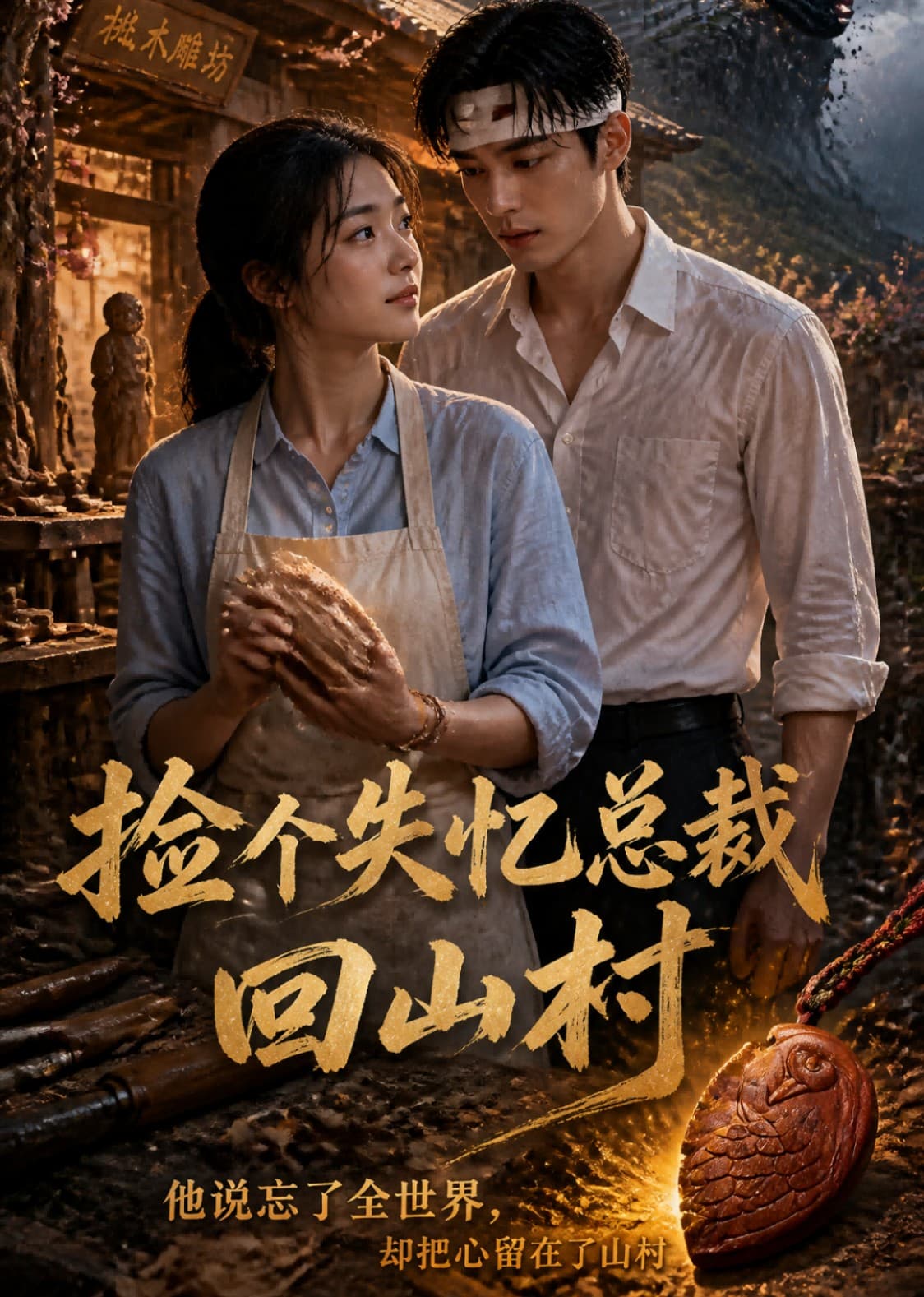 捡个失忆总裁回山村-剧集封面